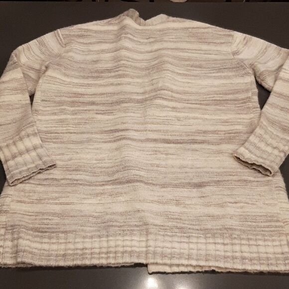 Caslon Long Cream and Gray Cardigan Sweater - Picture 4 of 7